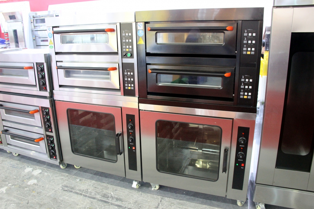 Electric / Gas 2 deck 2 trays bakery oven with bread proofer proofing oven temperature,proofing pizza bread dough in oven