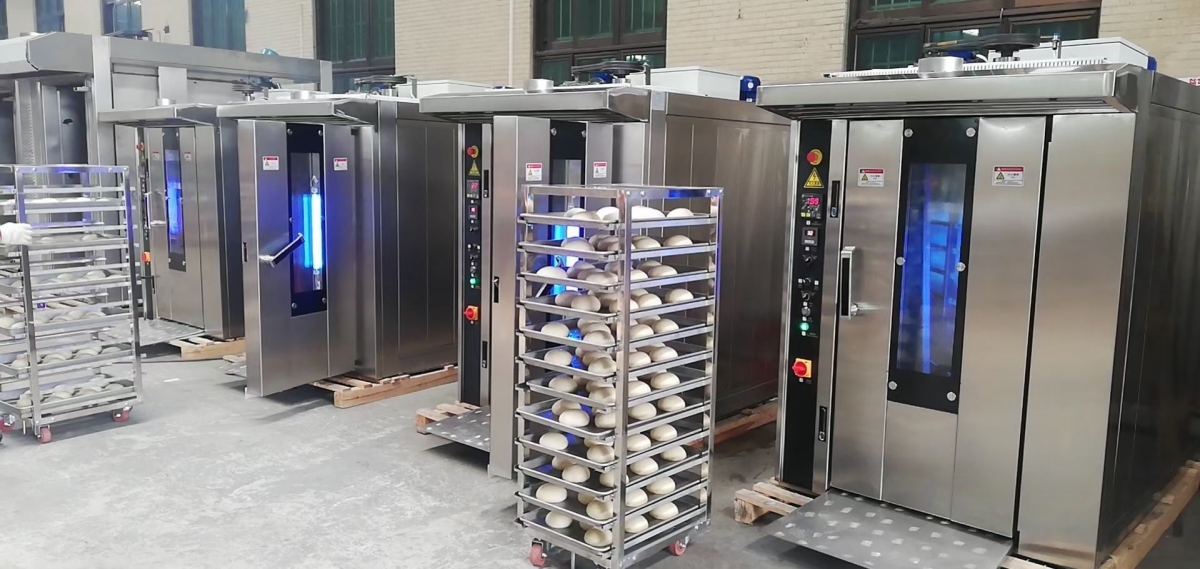 Commercial industrial bread baking rotating revolving rotate rotary rack oven Electric Gas Diesel rotary oven for bakery Equipment sale price